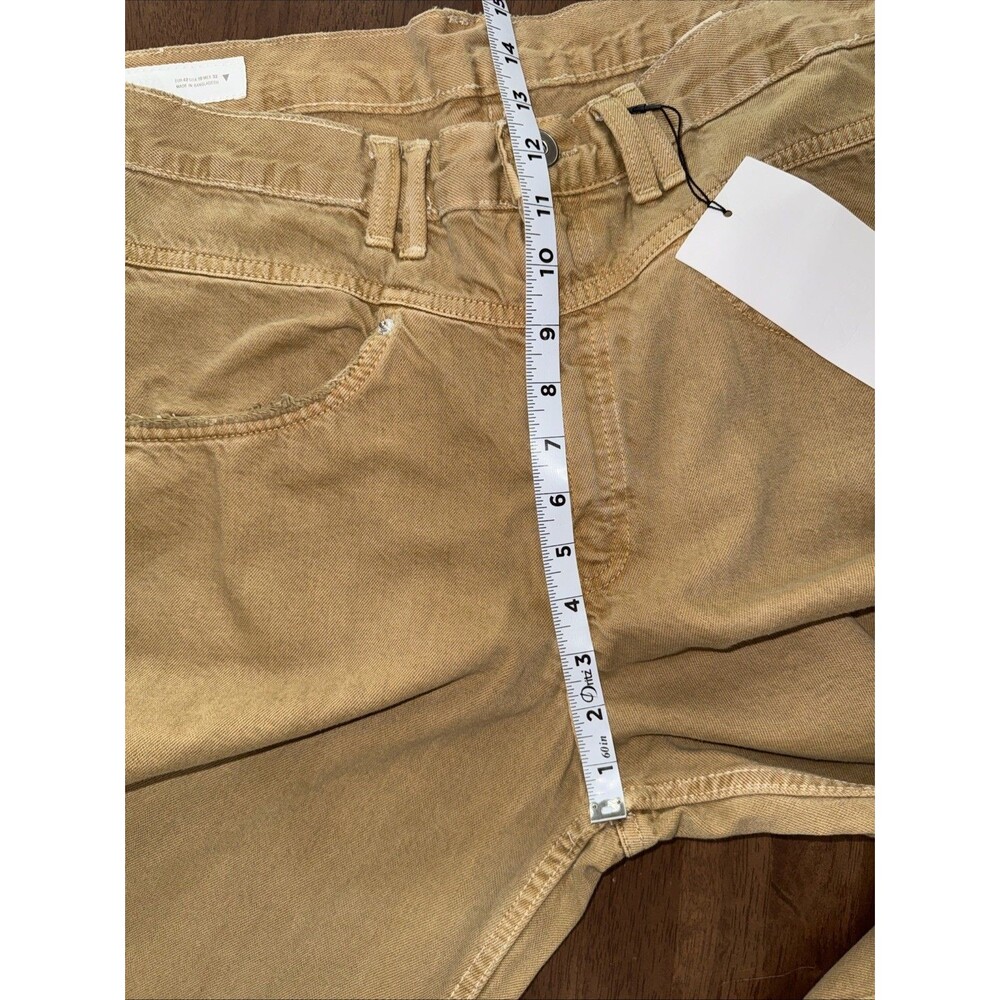 ZARA Tan Barrel Wide Leg Jeans Relaxed Baggy Distressed High Rise V Seam 10 NWT - Picture 9 of 12